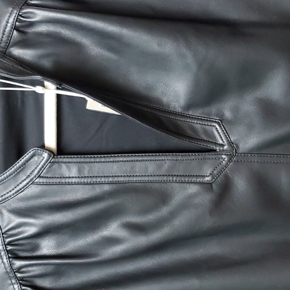 Rebecca Taylor Vegan Leather Tunic Large NWT  Black - Picture 6 of 8